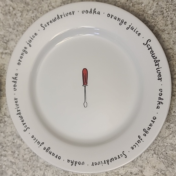 Pottery Barn Cocktail Recipe Plate Set of 4 - Picture 3 of 5